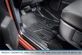 img 3 attached to 🚗 SMARTLINER Black Floor Mats 1st Row Liner Set - Compatible with 2012-2022 RAM 1500/2500/3500 Crew/Mega Cab - Dual Front Hooks