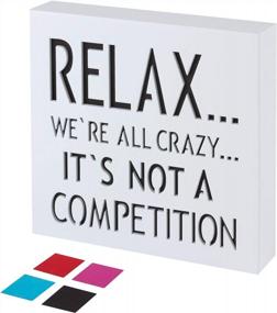 img 4 attached to Get Inspired With KAUZA Relax Wood Plaque: The Perfect Addition To Any Home Or Office