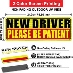 img 3 attached to Sukh New Driver Magnet For Car - Student Driver Car Magnet Funny Safety Warning Magnetic Reflective Reusable Signs For Teenage Driving 3 Pcs Gifts