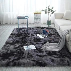 img 4 attached to Kids Play Room Soft Faux Fur Luxury Rug Plush Handmade Knitted Area Rug Shag Loomed Nursery Decoration Rugs Baby Care Crawling Carpet