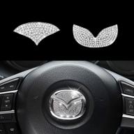 bling crystal car steering wheel decorative sticker for mazda | diy bling car steering wheel emblem & interior accessories compatible with mazda logo