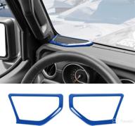 🔵 enhance your jeep wrangler jl jlu & gladiator jt with rt-tcz a pillar speaker trim cover ring decoration (blue) - 2018-2022 interior accessories logo