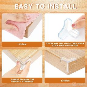 img 2 attached to 👶 Baby Proofing Corner Protectors - Pre Taped Safety Table Corner Guards - Clear Edge Bumpers Guard for Baby, Kids, Fireplace, Countertop - Set of 8