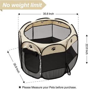 img 3 attached to 🐶 SweetBin Medium Dog Playpen/Cat Pen: Waterproof Bottom, Removable Zipper Top, Travel-Friendly | Side Door for Dogs & Cats