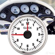 ⏱️ qiilu clock meter gauge: 12-hour format hourmeter for car boat yacht with red backlight and white dial logo