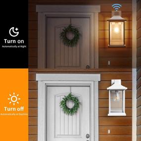img 2 attached to FUDESY Dusk To Dawn Sensor Outdoor Wall Lantern - Waterproof Porch Light Fixture With E26 LED Bulb For Front Door, House, White, 3000K