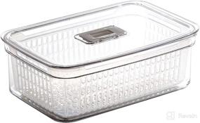 img 4 attached to BINO Produce Saver: 15.2 Cup/3.6L Fridge Containers for Fresh 🥬 Fruits and Veggies - Lettuce Keeper, Berry Basket, and Vegetable Storage Solution