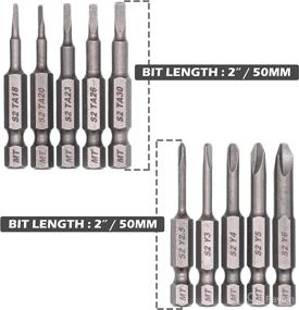 img 3 attached to 💪 Миллионтроник Набор из 10-ти Деталей: Биты с Трехлопастным и Треугольным Хвостовиком, Прочного Воздействия, Продвинутого Термообработанного стали S2, Длина 2 дюйма.