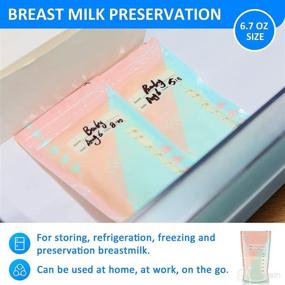 img 2 attached to 🍼 MISSAA Breastmilk Storage Bags, 10 Count for Breastfeeding, Self Standing, BPA Free, Leak Proof, Double Zipper Seal, Hygienic, Refrigeration and Freezing, 6.7oz