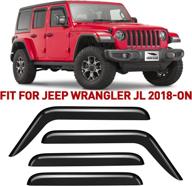 🚗 voron glass tape-on rain guards for jeep wrangler 2018-2022 jl/jeep gladiator 2020-2022, window deflectors, vent window visors, 4 pieces - enhanced durability - 120103 логотип