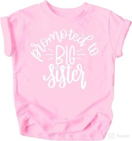 img 2 attached to 👧 Olive Loves Apple Promoted to Big Sister Colorful Announcement Tee for Baby and Toddler Girls: Sibling Outfit Must-Have