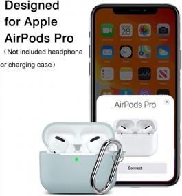 img 3 attached to Protective Silicone Case For Apple AirPods Pro 2019 - Shockproof Cover With Keychain For Aqua- Colored Hamile-AirPods Compatibility