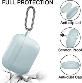 img 2 attached to Protective Silicone Case For Apple AirPods Pro 2019 - Shockproof Cover With Keychain For Aqua- Colored Hamile-AirPods Compatibility
