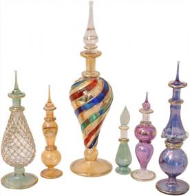 img 1 attached to 6Pc Egyptian Blown Glass Decorative Miniature Perfume Bottles Genie Potions Mix Set - Crafts Of Egypt