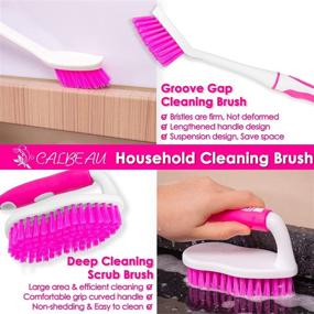 img 1 attached to 🧼 20Pcs Pink Cleaning Scrub Brushes Set: Long Handle Kitchen Brushes for Effective Cleaning - Bendable Bottle Brush, Sponges, Cleaning Towel, Gloves Included - Ideal for Household Use