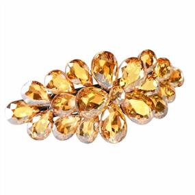 img 3 attached to Sankuwen Flower Luxury Jewelry Design Hairpin Rhinestone Hair Barrette Clip ,Also Perfect Mother'S Day Gifts For Mom(Style B,Champagne)