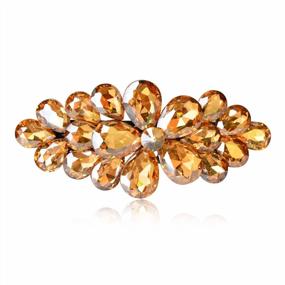 img 4 attached to Sankuwen Flower Luxury Jewelry Design Hairpin Rhinestone Hair Barrette Clip ,Also Perfect Mother'S Day Gifts For Mom(Style B,Champagne)