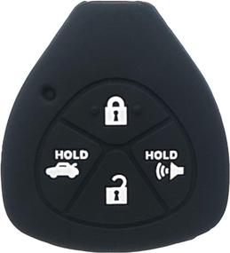 img 3 attached to 🔑 Black Silicone Key Fob Skin Cover | Keyless Entry Remote Case Protector Shell for TOYOTA Camry Avalon Matrix Corolla Land Cruiser | 4-Button Smart Remote Key