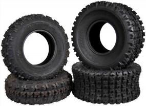 img 4 attached to MASSFX 4 Set 21X7-10 20X10-9 ATV Tires Durable 6 Ply Dual Compound Curved Tread