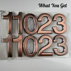 img 2 attached to HopeWan House Door Numbers Stickers For Mailbox / Apartment Home Office Room Address Plaque, Bronze/ Silver /Golden, 2 3/4 Inch High. (10 PCS - 1111223300, Bronze)