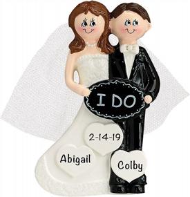 img 4 attached to Personalized Wedding Gifts For The Couple - I DO! 1St Christmas Married Ornament 2022