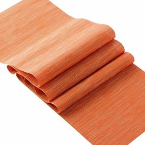 img 4 attached to OSVINO Orange Table Runner - 12X71In Stain Resistant Home Decor Dining Mat For Weddings & Kitchens