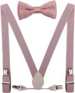 men's boys' leather suspenders and bow tie set elastic for wedding, yjds logo
