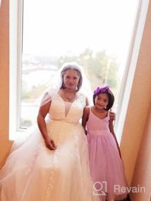 img 7 attached to Long Lace Flower Girls Bridesmaid Dress: A-Line Pageant & Party Gown With Tulle Skirt For Weddings