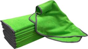 img 3 attached to 🚗 Detailer's Preference Large Microfiber Towels 12-Pack for Car Detailing, Washing, and Drying - 16x24 inches, 320 GSM, Green