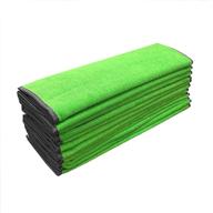 🚗 detailer's preference large microfiber towels 12-pack for car detailing, washing, and drying - 16x24 inches, 320 gsm, green logo