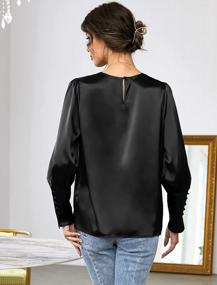 img 2 attached to Chigant Women'S Satin Silk Blouse: Perfect For Casual Work And Office Wear