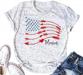 img 1 attached to Подчеркните свой патриотизм с футболкой YUYUEYUE Merica Flag для женщин - футболка с коротким рукавом и графическим принтом в стиле с круглым вырезом