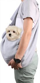 img 3 attached to CISNO Travel Carrier Bag For Small Dogs And Cats - Adjustable Sling With Cotton Fleece Fabric For Puppies And Pets Weighing 5-14 Lbs