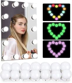 img 4 attached to 💡 Enhance your Vanity Experience with Led Vanity Mirror Lights: Hollywood Makeup Lights, 14 Dimmable Dressing Light Bulbs, 3 Color Modes, 5 Adjustable Brightness - Perfect for DIY Vanity Table and Bathroom Mirrors (Mirror Not Included)