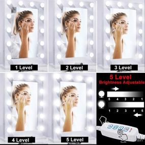 img 2 attached to 💡 Enhance your Vanity Experience with Led Vanity Mirror Lights: Hollywood Makeup Lights, 14 Dimmable Dressing Light Bulbs, 3 Color Modes, 5 Adjustable Brightness - Perfect for DIY Vanity Table and Bathroom Mirrors (Mirror Not Included)