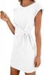 stay chic with lasuiveur women's tie waist bodycon t-shirt dress - perfect for casual wear! logo