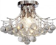 saint mossi chandelier modern k9 crystal chandelier light, flush mount light ceiling chandelier light fixture for dining room bathroom bedroom livingroom, 3-light logo