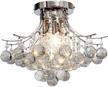 saint mossi chandelier modern k9 crystal chandelier light, flush mount light ceiling chandelier light fixture for dining room bathroom bedroom livingroom, 3-light logo