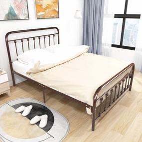 img 2 attached to Full Dark Copper Metal Bed Frame W/Headboard & Footboard - No Box Spring Needed!