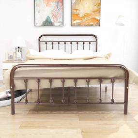 img 3 attached to Full Dark Copper Metal Bed Frame W/Headboard & Footboard - No Box Spring Needed!