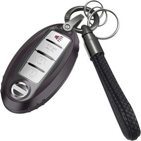 img 4 attached to 🔑 Black Lcyam Key Fob Cover & Keychain Lanyard for Nissan Rogue, Altima, Maxima, Sentra, X Trail, Patrol, Murano, Pathfinder, Serena, Kicks, Armada & Versa - Essential Accessories