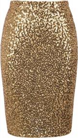 img 1 attached to Shine Like A Star: PrettyGuide Women'S High Waist Sequin Pencil Skirt For Party And Cocktail