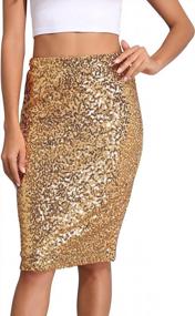 img 4 attached to Shine Like A Star: PrettyGuide Women'S High Waist Sequin Pencil Skirt For Party And Cocktail