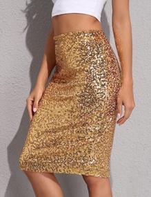 img 3 attached to Shine Like A Star: PrettyGuide Women'S High Waist Sequin Pencil Skirt For Party And Cocktail