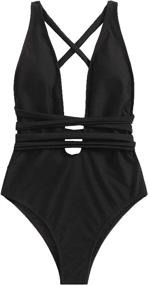 img 3 attached to 👙 Natsuki C Black Backless Swimsuit - Women's Clothing for Swimsuits & Cover Ups