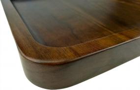 img 1 attached to Large Rustic Walnut Wooden Serving Tray - 9 X 9 Inch Square Platter For Tea, Coffee Table