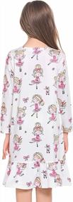 img 2 attached to Cuddle Up In Style: Arshiner Girls' Long Sleeve Cat Nightgown Pajama Dress