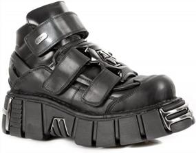 img 1 attached to New Rock M.285-S1 Unisex Metallic Leather Biker Boots: Sleek Style Meets Gothic Edge