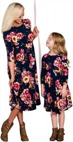 img 4 attached to Floral Maxi Dresses For Matching Mommy And Me Outfits - Perfect Casual Summer Family Clothing