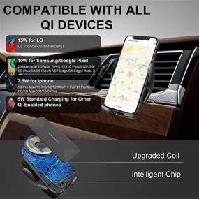 img 3 attached to 🔋 15W Fast Charging Wireless Car Charger with Automatic Clamping, Air Vent Phone Holder Mount for iPhone 13/13 Pro/12 Pro Max/12 Pro/12/11/X/8, Samsung Galaxy Series, and More